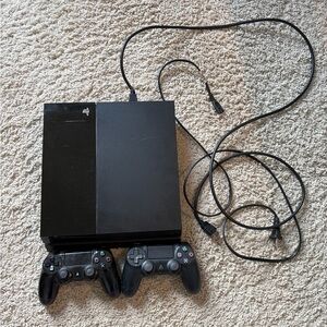 Sony PlayStation 4‎ 500GB Gaming Console with 2 OEM Controller Black WORKS Read✅